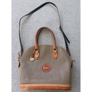 Rare Vintage Dooney & Bourke Large Satchel Crossbody Strap Tan Brown Made In USA